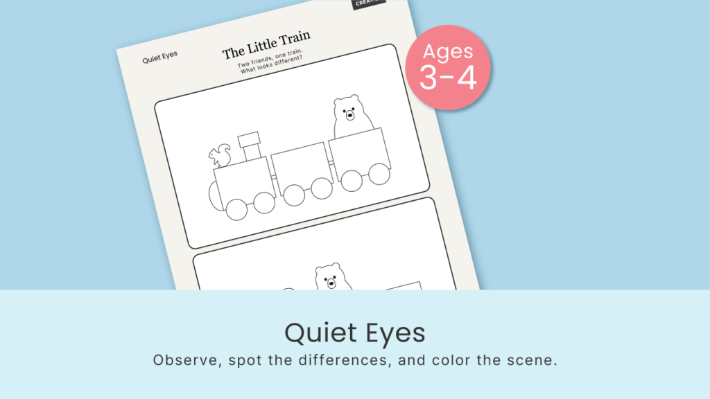 Quiet Eyes spot the difference printable preview